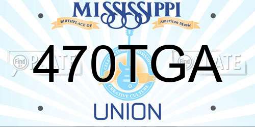 470TGA Mississippi License Plate