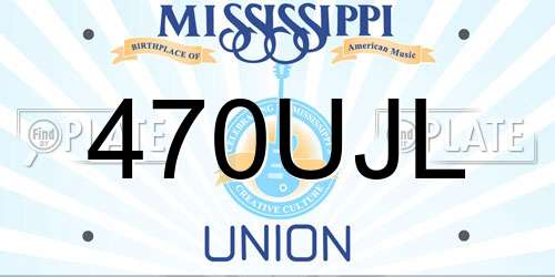 470UJL Mississippi License Plate
