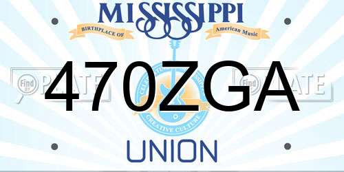 470ZGA Mississippi License Plate