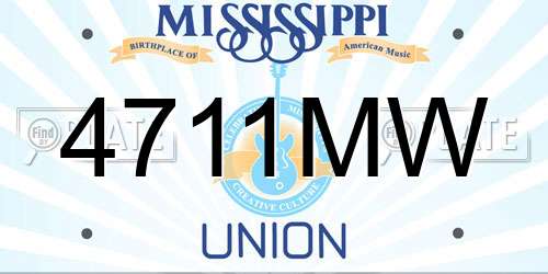 4711MW Mississippi License Plate
