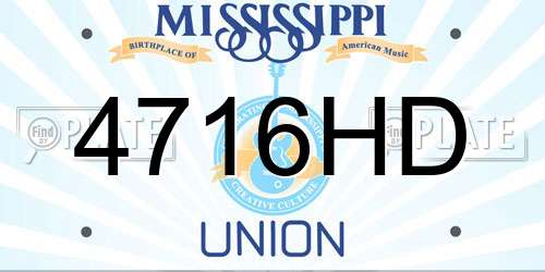 4716HD Mississippi License Plate