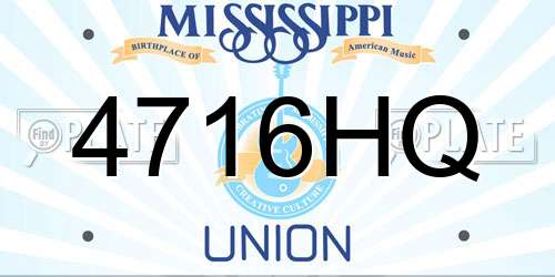 4716HQ Mississippi License Plate
