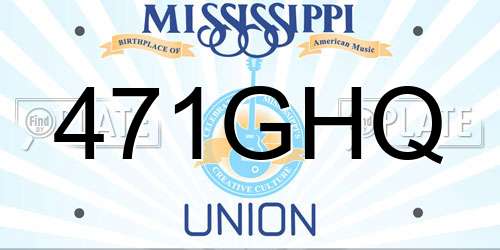 471GHQ Mississippi License Plate