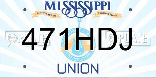 471HDJ Mississippi License Plate