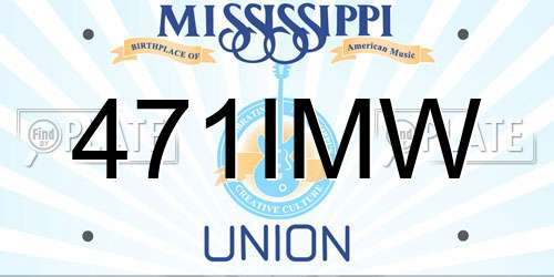 471IMW Mississippi License Plate