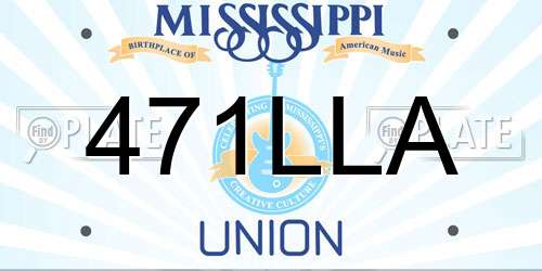 471LLA Mississippi License Plate