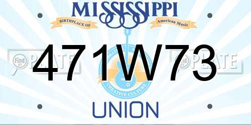 471W73 Mississippi License Plate