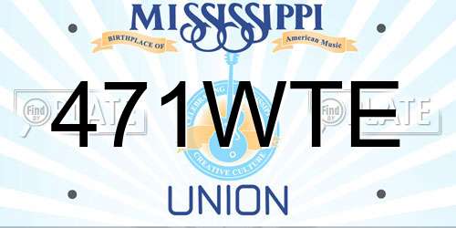 471WTE Mississippi License Plate