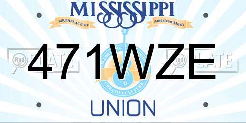 471WZE Mississippi License Plate