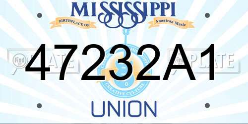 47232A1 Mississippi License Plate