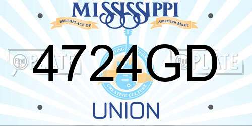 4724GD Mississippi License Plate