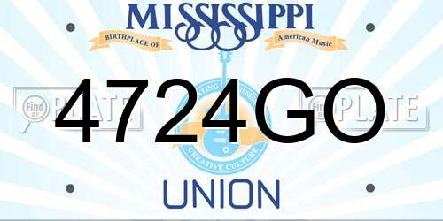 4724GO Mississippi License Plate