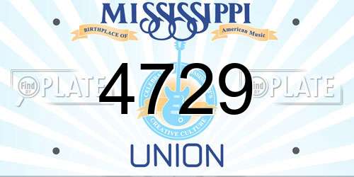 4729 Mississippi License Plate