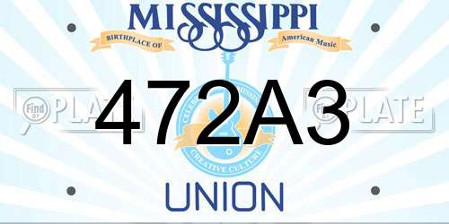 472A3 Mississippi License Plate