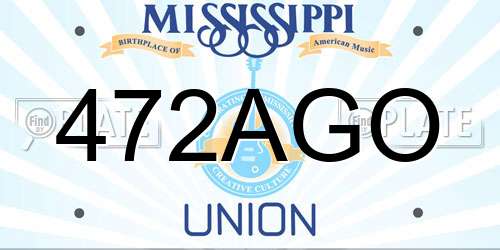 472AGO Mississippi License Plate