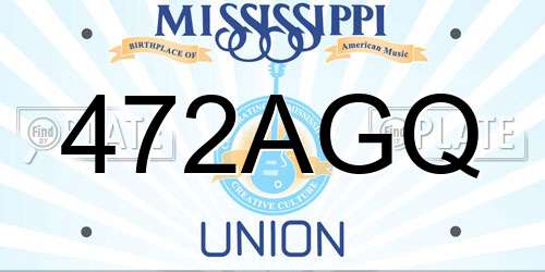 472AGQ Mississippi License Plate