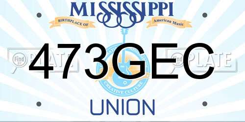 473GEC Mississippi License Plate