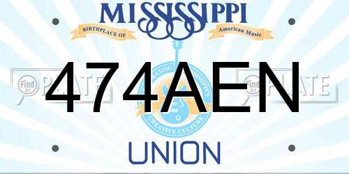 474AEN Mississippi License Plate