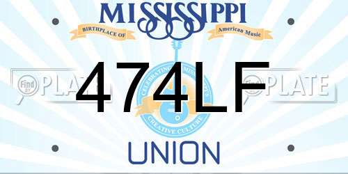 474LF Mississippi License Plate