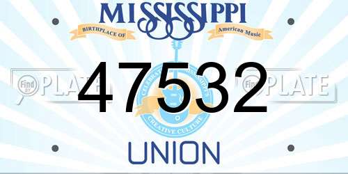47532 Mississippi License Plate