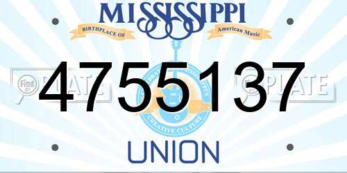 4755137 Mississippi License Plate