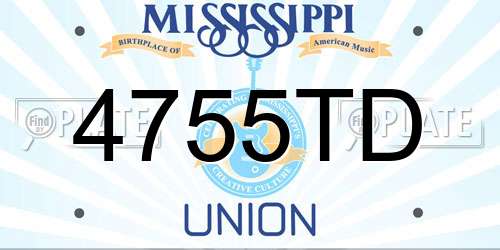 4755TD Mississippi License Plate