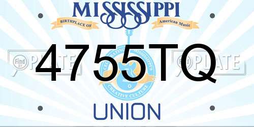4755TQ Mississippi License Plate