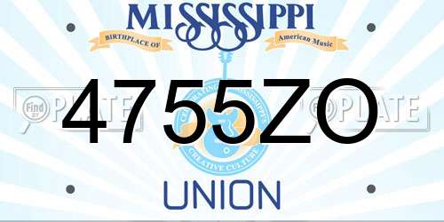 4755ZO Mississippi License Plate