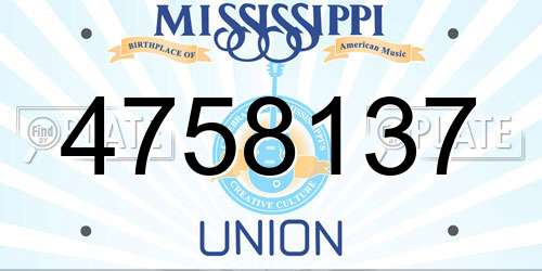 4758137 Mississippi License Plate