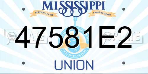 47581E2 Mississippi License Plate