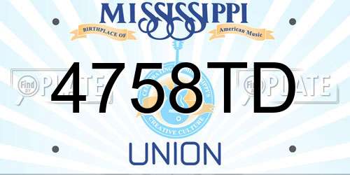 4758TD Mississippi License Plate