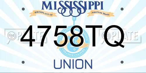 4758TQ Mississippi License Plate