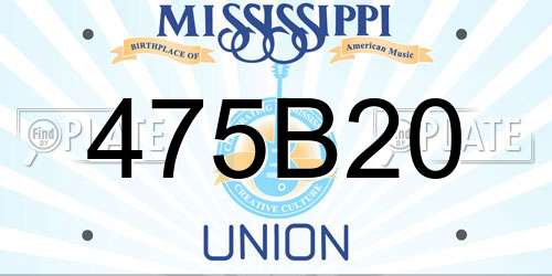 475B20 Mississippi License Plate
