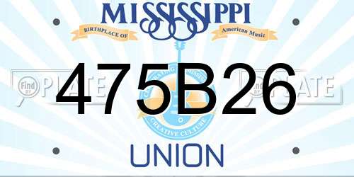 475B26 Mississippi License Plate