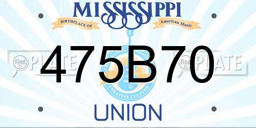475B70 Mississippi License Plate