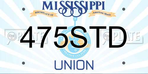 475STD Mississippi License Plate