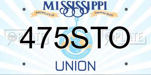 475STO Mississippi License Plate