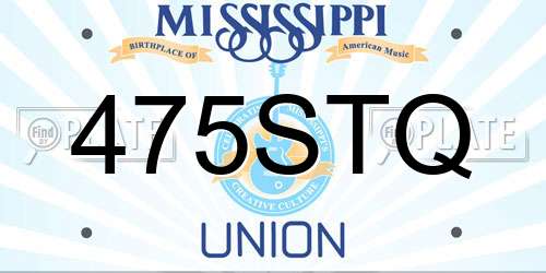 475STQ Mississippi License Plate