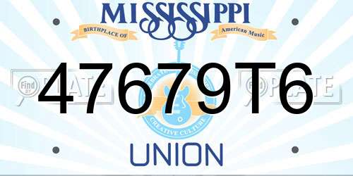 47679T6 Mississippi License Plate