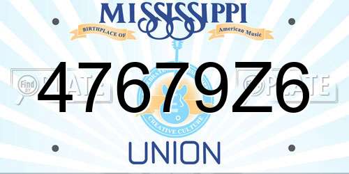 47679Z6 Mississippi License Plate