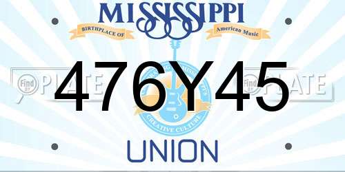 476Y45 Mississippi License Plate