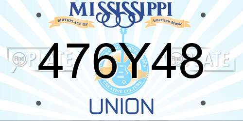 476Y48 Mississippi License Plate