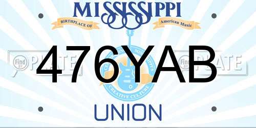476YAB Mississippi License Plate