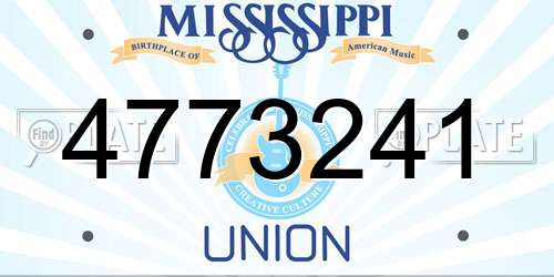 4773241 Mississippi License Plate