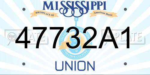 47732A1 Mississippi License Plate
