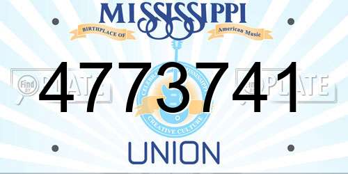 4773741 Mississippi License Plate
