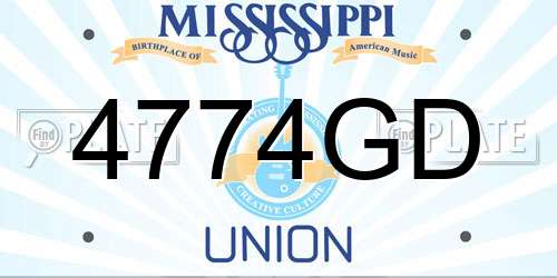 4774GD Mississippi License Plate