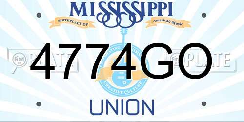 4774GO Mississippi License Plate