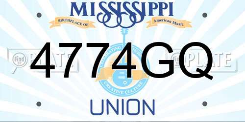4774GQ Mississippi License Plate