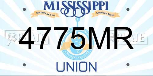 4775MR Mississippi License Plate